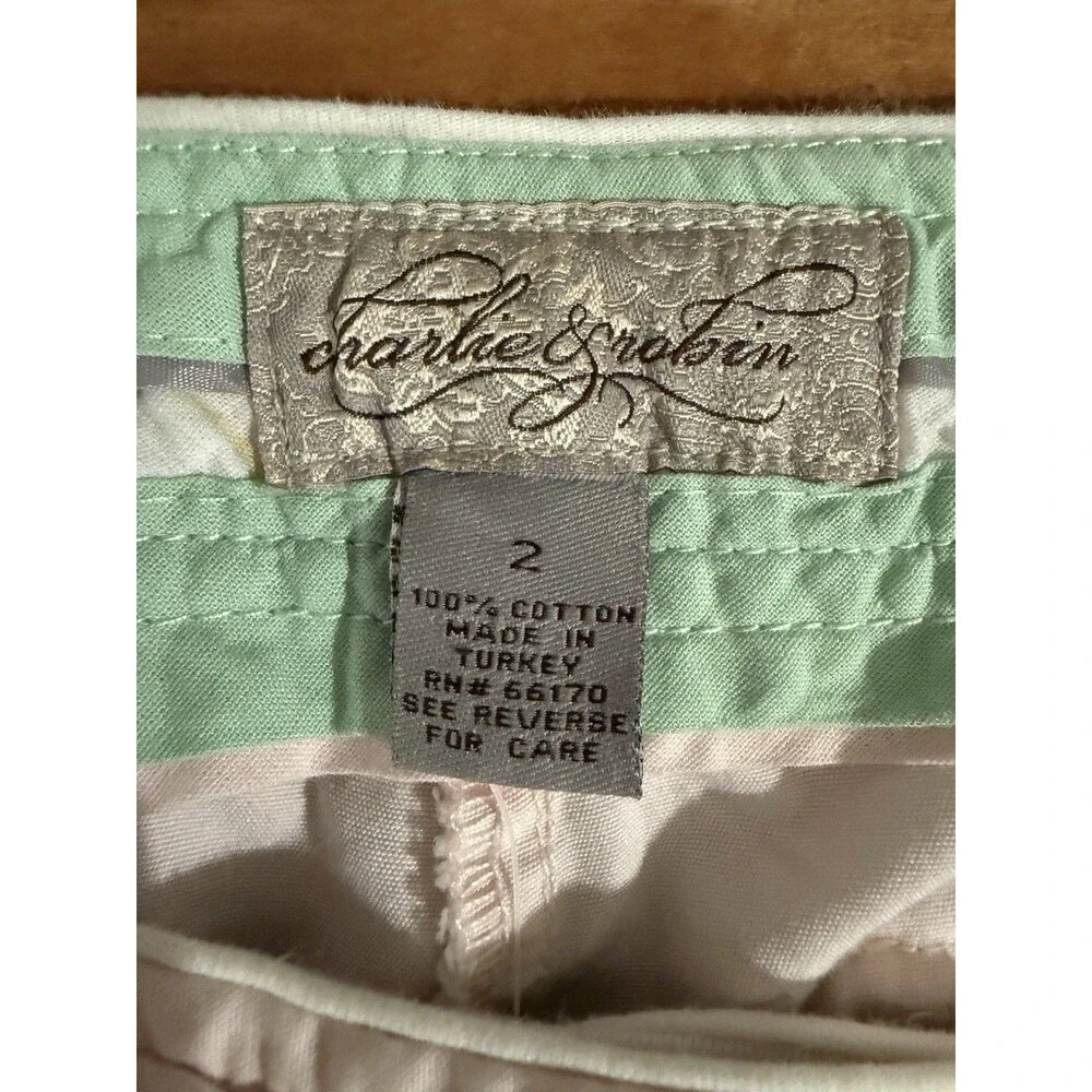 Anthropologie Charley & Robin Pink Rose Bermuda Cargo Shorts Size 2 NWT - Picture 8 of 8